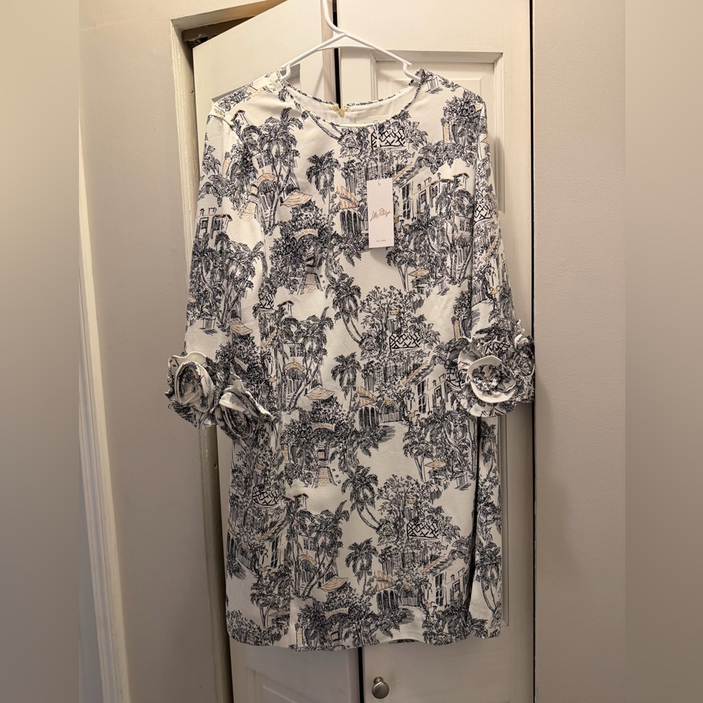 NWT LILLY PULITZER LU DRESS SIZE 8 COCONUT PB ANNIVERSARY TOILE
